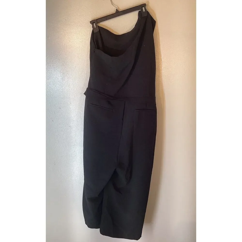Banana Republic Women Jumpsuit Romper Size 20 One Shoulder Black - Picture 3 of 10